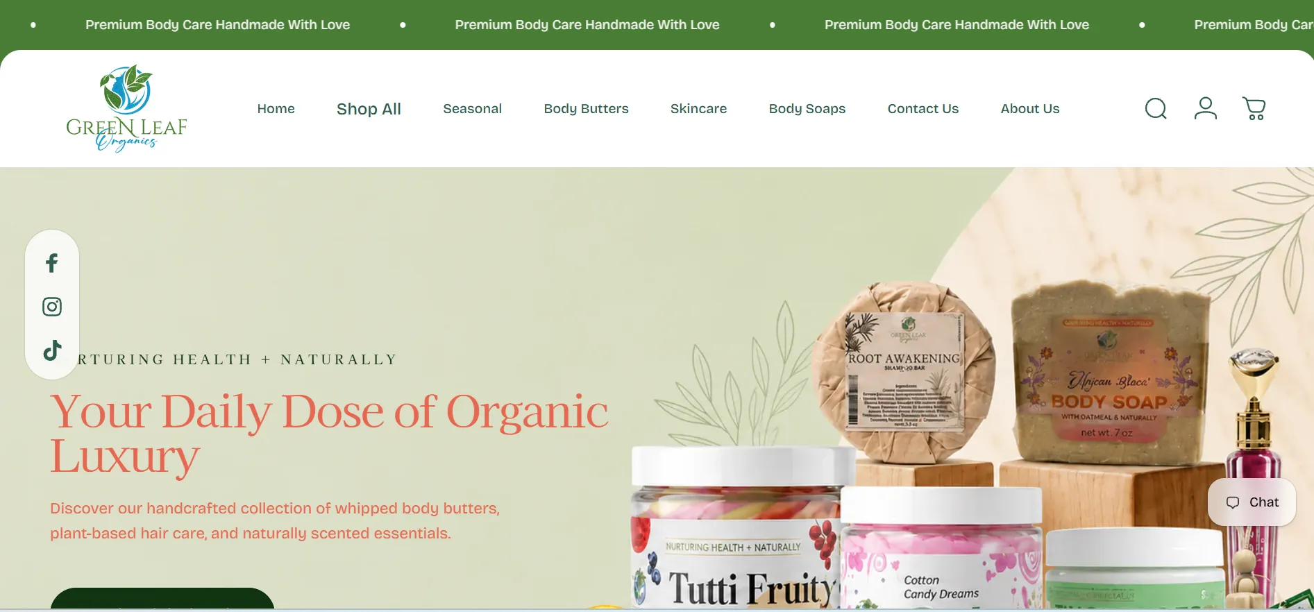 Green Leaf Organics Shopify Store